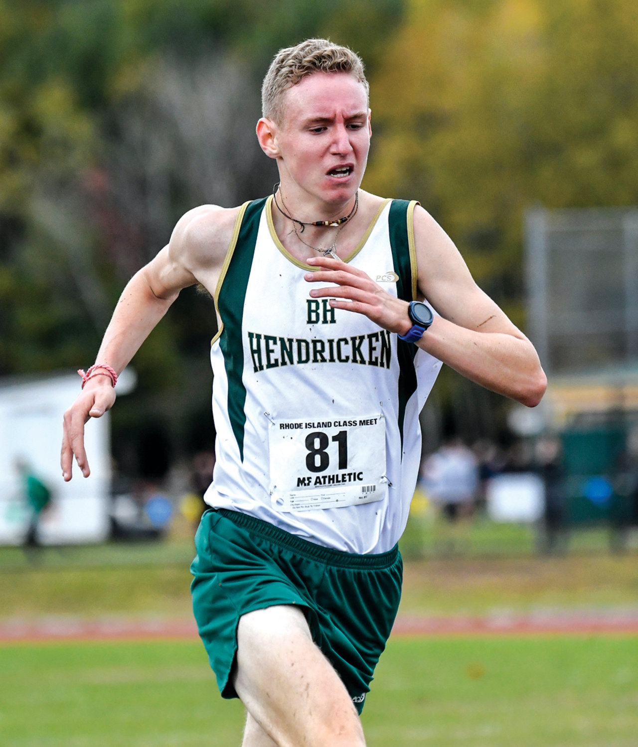 LEADING THE WAY: Evan Reynolds during the 2018 cross country season.
